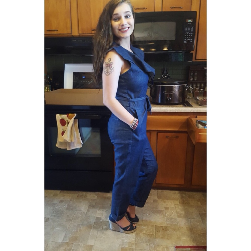 Banana republic denim jumpsuit